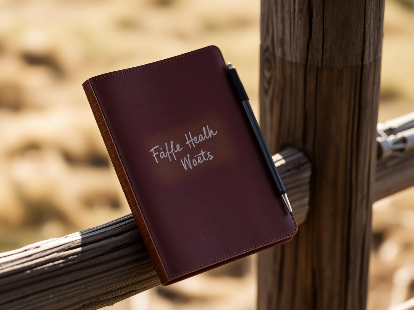 Field notebook on a fence rail